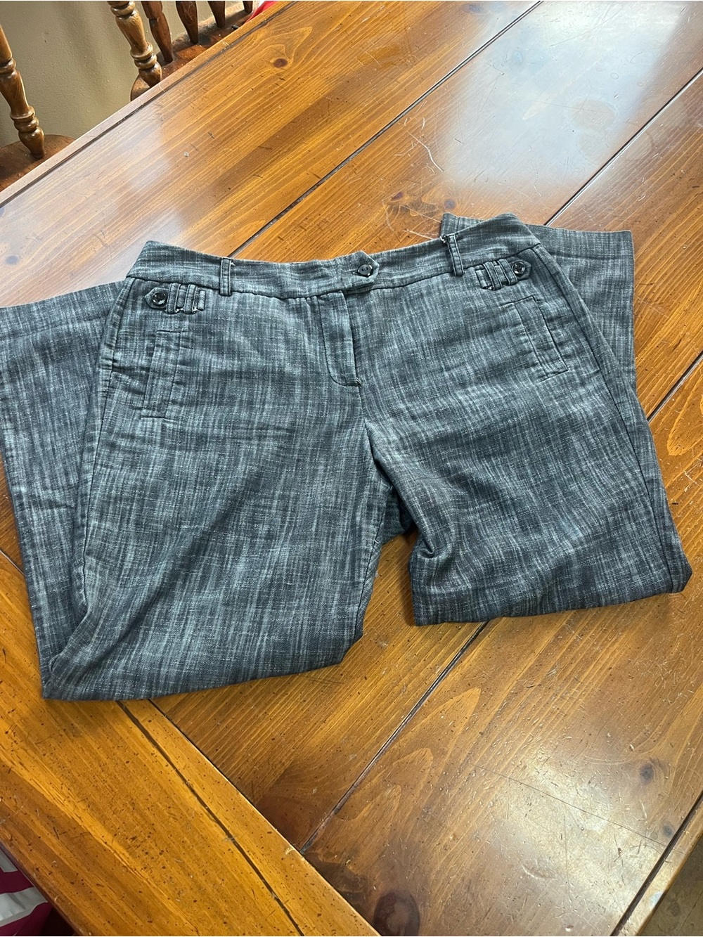 Dressbarn Charcoal Gray Crosshatch Stretch Pants Size 16 EUC Workwear